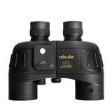 NIKULA 7x50 Waterproof Fogproof Military Marine Binoculars W/Internal Rangefinder & Compass for Navigation Hunting Boating