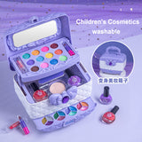 Children's Makeup Beauty Simulation Cosmetics Set Pretend Toys with Mirror Non-toxic Safe Birthday Gift for Girls