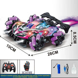 Dual Remote Drift Rc Led Light Music 2.4g Gloves Gesture Radio Control Spray Stunt Car 4wd Electric Children Toys
