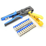Coax Compress Crimper Tool BNC/RCA/F Crimp Connector RG59/58/6 Cable Wire Cutter Adjustable Coaxial Cable Crimper Stripper Tool