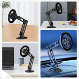 Magsafe Magnetic Car Phone Bracket Metal Car Navigation Holder Foldable Stand for Iphone 14 13 12 11 Pro Max Samsung S23 Xiaomi