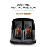 Soft K68 Calnd Foot Massager - 2-in-1 Foldable Ottoman. Tap Shiatsu & Air Compression Massage with Heat.