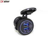 Universal Waterproof Quick Charge 3.0 Dual USB Socket Charger with Touch Switch For Phone Tablet Camera GPS on Car Boat Marine