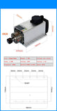 800W 1.5W 2.2KW 3.5KW 4.5KW 6KW CNC Spindle Motor 220V 380V Air Cooled Milg hine Z Axis Shaft ER20 ER25 ER32 Collet Chuck