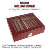 Cigar Humidor Case Smoking Accessories Cedar Wood Cigar Travel Humidor Box Transparent Skylight With Hygrometer Humidifier