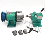 Household Assembly 125 Spindle 3 Jaw Chuck Flange Pulley Woodworking DIY Home Lathe Tool