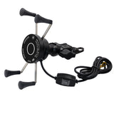 Phone QC3.0 USB Qi Fast Charging Wireless Charger 9-30v Bracket Holder 360 Rotation Motorcycle Bicycle Handlebar