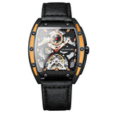 GUANQIN Brand Mechanical Automation Watch For Men Steel shell Waterproof Leather Men's watches Sapphire mirror Luminous Clock