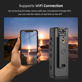 4K w/ Audio /Video Recording Wearable Body Cam WiFi Camera Camcorder with 180° Rotatable Lens Night Vision Lights