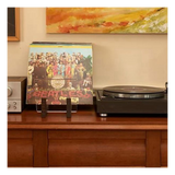 Record Storage Holder Large Capacity Acrylic Ends Display Stand Wooden LP Vinyl Album Desktop Rack