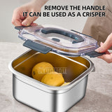 316 Multifunctional Stainless Steel Frying Pan with Outdoor Preservation Box - Portable 2500ML Deep Fryer