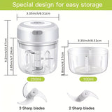 1pc, Electric Mini Food Chopper100ml/250ml USB Rechargeable Smart Electric Meat Food Vegetable Chopper Kitchen Accessories