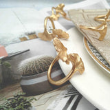 Ginkgo Leaf Rings,Metal Napkin Holders For Wedding Party And Daily Use,Complement To Your Dinner Table Decor