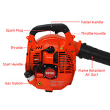 Gas Powered Leaf 2-Stroke Engine Air Volume 0.65L Oil Tank Handheld Powerful Wind Snow Blower for Lawn Garden