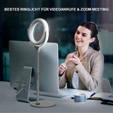 Laptop Ring Light Desk Table Ring Lamp Video Conference Light With Tripod For Meeting-A