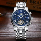 GUANQIN Mechanical Luxury 316L Steel Watch Tourbillon Automatic Week Display Watch For Men Waterproof Luminous Men's watches+Box