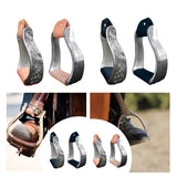 Stirrup Saddle Aluminium Fittings Stable Hand Engraved Design Small Size Versatile Footrest for Outdoor Equestrian Rider