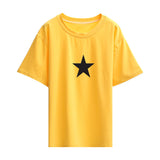 Summer New Pure Cotton Short Sleeve T-shirt Women's Korean-style Round Neck Printed Wear Top