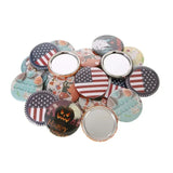 100PCS 58mm Portable Pocket Mini Tinplate Mirrors - DIY Parts for Badge Button Maker. Press Machine Making Supplies