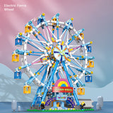 870PCS Rotating Ferris Wheel Electric Building Bloc with Lights Amusement Park Children's Birthday Gift
