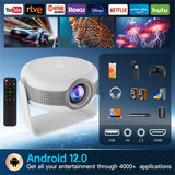 Tripsky T269 PRO Smart Projection 4K HD 280ANSI 720P 12.0 2.4G/5G Electronic Focus Android Projector