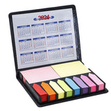 Memo Pads 2024 Desktop Calendar with Colorful Sticky Notes Strong Stickiness Office Supplies Set for Easy-peel