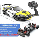 1:10 Double Shock Absorber 70km/h High Speed Drift Remote Control Car 2.4G 4WD RC Off-road Vehicle Kids Birthday Christmas Gift