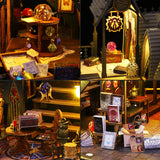 Wooden Room Nook Book Nooks Kit Bookshelf Decor, With Light DIY Model Kits For Adults