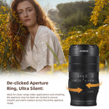 Andoer 60mm Fixed Focus MF Full Frame Camera Prime Lens F2.8 Large Aperture with E-Mount/ RF Mount for Sony Canon