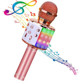 Wireless Karaoke Room Microphone Portable Bluetooth Speaker Recorder Home KTV Player LED Light Christmas Gift