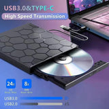 External CD/DVD Drive Player, 7 In 1 USB 3.0 CD/DVD-ROM +/-RW CD Burner For Laptop Desktop M-a-c,Windows 11/10/8/7 ux
