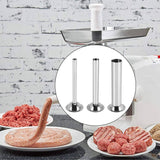 3Pcs Stainless Steel Sausage Stuffer Filg Tubes Funnels Nozzles Spare Parts Filler Tube, Base Diameter:58mm