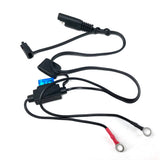 60CM 18awg Connector Cable Ring Terminal Battery Charger Quick Disconnect SAE Extension Cord Motorcycle Car Tractor 10A Fuse