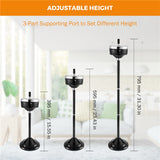 Stainless Steel Ashtray - Standing with Lid, Removable, Adjustable Height, for Home, KTV, Toilet, Outdoor