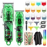 RESUXI LM-2032 Professional HairTrimmer Suit Shaver Electric Cordless Barber Clippers Transparent Visual Body Hair Cutter