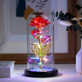 1pc Eternal Light Up Galaxy Roses - rose of love Pink Shiny Butterfly Rose Flower in Glass Dome - Perfect Christmas, Mother's Day, Anniversary, Birthday Gift for Women, Mom, Grandma, Wife