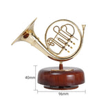 Classical Wind Up Musicbox Twirling Music Box Rotating Base French Horn Trumpet Saxophone