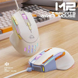 M2 Esports RGB Colorful Breathing Light Wired Gaming Mouse 9 Button 12800 DPI USB Rechargeable Mute Backlight Mice