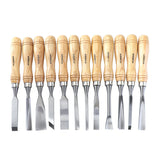 12Pcs Wooden Tools Graver Knife Set Woodworking Carving Chisel Kit Woodworking Knife Woodworking Professional Lathe Gouges Tools