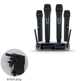 Professional VHF Wireless System 4 Channel Handheld Karaoke Microphone for Home Party Church Event Speaker Hot Sale