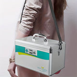 1pc Portable Medicine Lock Box - Securely Store and Organize Medications with Multi-Layer Storage and First Aid Compartments
