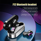 F12 TWS Wireless Bluetooth Headset Noice Reduction Waterproof Earbuds with Mic Power Display Touch Control Headphones Hot Sale