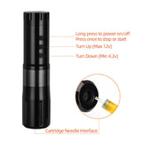 Tattoo Machine Pen Kit LCD Screen Practice Skin Strong Motor 13500RPM Speed Cordless Tattoo Battery Pen for Cartridges Needles