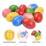 6 Pack Wooden Egg Percussion Instrument Interesting Music Shake Eggs for Party Easter Gift
