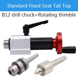 Woodworking Lathe Retractable Tail Seat B12 Chuck Drilg Tailstock Center Mini Beads hine Live Top Rotary Movable