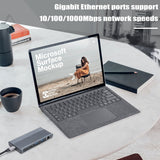 USB C Hub M.2 SSD Enclosure -Compatible+USB3.1+RJ45+PD Type-C Docking Station For M.2 NVME NGFF SSD For