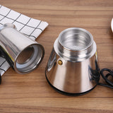 Stove Espresso Moka 6 Cups Percolator Coffee Pot Electric Stainless Steel Classic Cafe Maker EU Plug