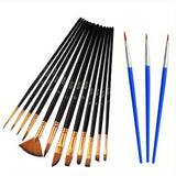 Student acrylic pen oil painting brush set, hook line, 15 pieces