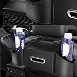 For All Fit Back PU Leather Storage Bag Waterproof Seat Organizer Foldable Multipurpose Car
