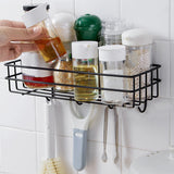 2Pcs Toilet Wall-Mounted Wrought Iron Bathroom Towel Free Punch Shower Gel Storage Rack